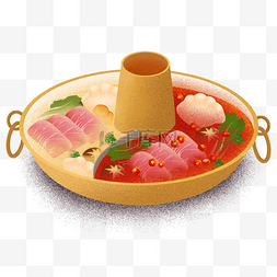 火锅食物素材图片_彩色火锅食物