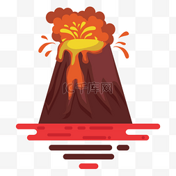 自然地理图片_矢量火山免扣插画