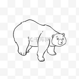 bear clipart black and white 卡通手绘黑