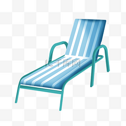 蓝色躺椅卡通椅子
