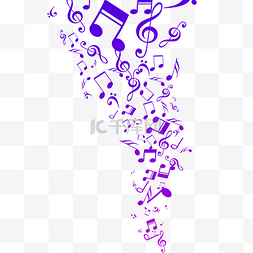 紫色舞动乐符