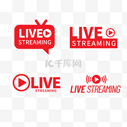 live streaming播放框红色创意