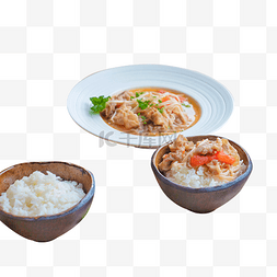 大米饭番茄金针菇肥牛汤