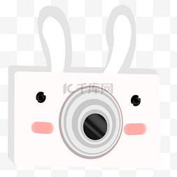 相机白色图片_儿童相机相机白色兔子可爱