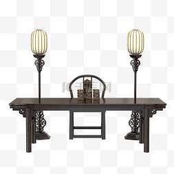 中式桌子图片_中式雕花实木桌椅
