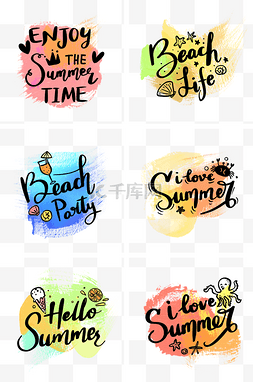 夏季英文装饰涂鸦组图2