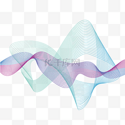 蓝色几何科技简约图片_几何曲线波浪纹线条