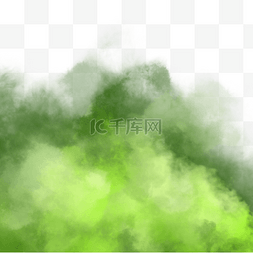 绿色烟烟图片_颗粒风格绿色浓雾边框