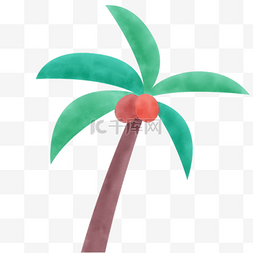 一个大树图片_一个卡通椰子树