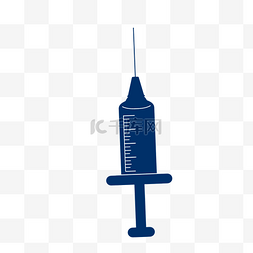 医疗抗击新冠图片_蓝色疫苗注射器