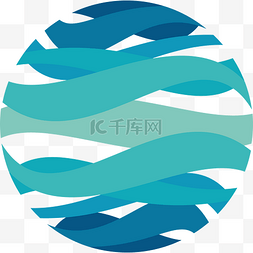 蓝色河流图片_卡通湖水波纹