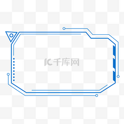 蓝色简约科技边框