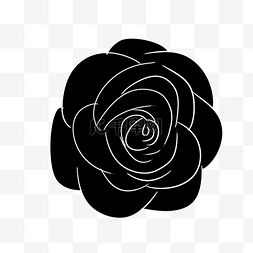 手绘花朵插图图片_黑色一朵花朵插图