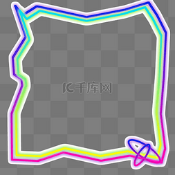标题框海报边框图片_霓虹灯渐变发光边框海报电商标题