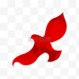 和平鸽抽象红布
