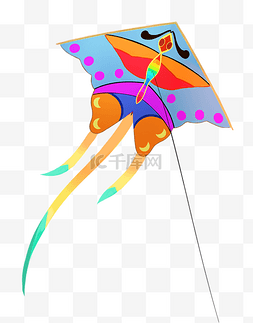 漂亮的蝴蝶风筝插画