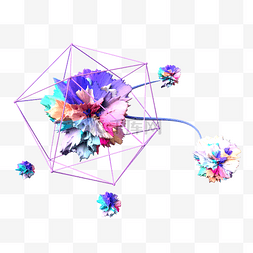 C4D立体特色炫酷漂浮花球