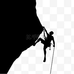 攀岩人物素材图片_极限运动攀岩剪影