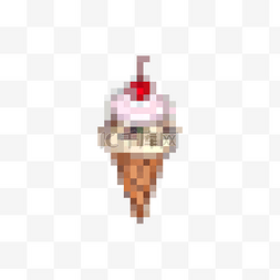 马赛克冰淇淋图片_卡通像素夏天雪糕冰淇淋