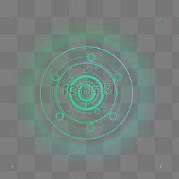 绿色渐变不规则图形圆环梦幻光效