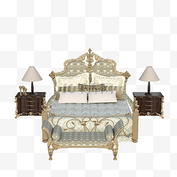 卧室欧式图片_欧式奢华双人大床