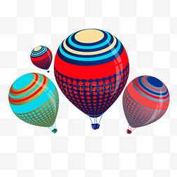 飞行降落伞热气球元素