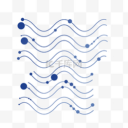 蓝色渐变波浪线圆形组合
