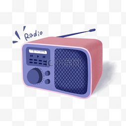 插画风格复古收音机