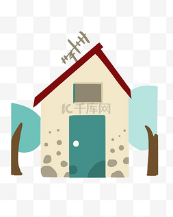 房顶插画元素图片_创意小房子卡通插画