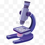 紫色显微镜插画