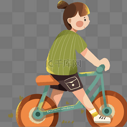 女孩骑着时尚自行车