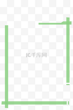 线免抠图图片_POP海报边框单条绿色左下角和右上