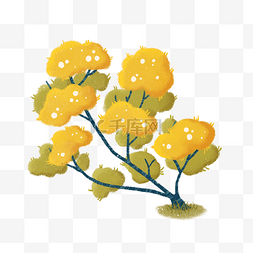 可爱黄色树木装饰