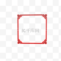 新年对称边框图片_C4D春节红色中国风边框