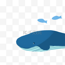 卡通蓝色的鲸鱼图片_蓝色的鲸鱼免抠图
