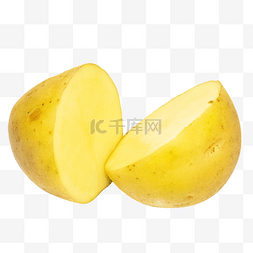 两半黄色土豆