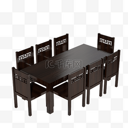 红木家具中式图片_中式实木餐桌餐椅