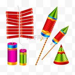 火箭装饰素材图片_彩色火箭装饰鞭炮