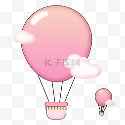 卡通粉色热气球图片_卡通粉色热气球