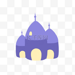 梦幻建筑物图片_卡通紫色城堡免抠