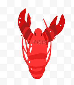 海鲜龙虾插画图片_红色海鲜龙虾插画