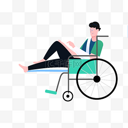 简约的图案图片_做轮椅的人卡通图案