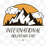 international mountain day山地山脉logo山峰扁平