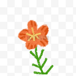 红色花朵卡通图图片_手绘卡通一朵小花免扣元素