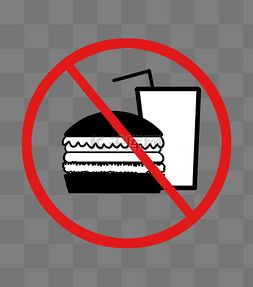 禁止快餐食物标志