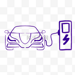 新能源电动汽车图片_新能源汽车充电桩线条