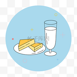 早餐早餐图片_牛奶早餐图标设计