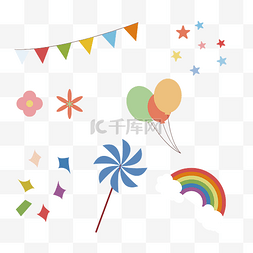 六一气球装饰图片_儿童节主题装饰六一背景素材