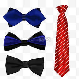 蓝色领带png图片_父情节红色领带