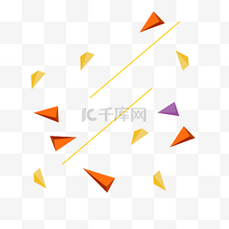 橙色几何线条图片_几何碎片漂浮
